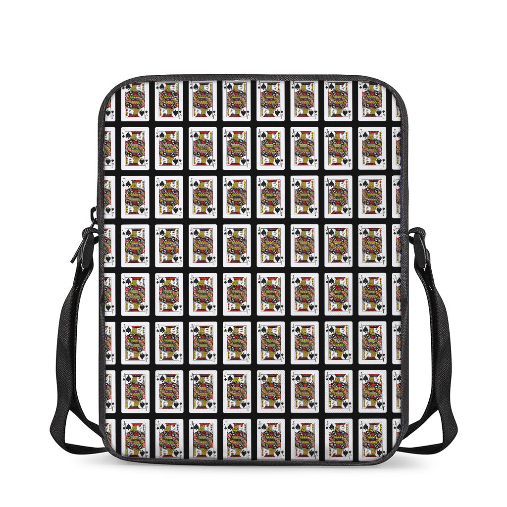 Jack Of Spades Pattern Print Rectangular Crossbody Bag