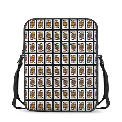 Jack Of Spades Pattern Print Rectangular Crossbody Bag