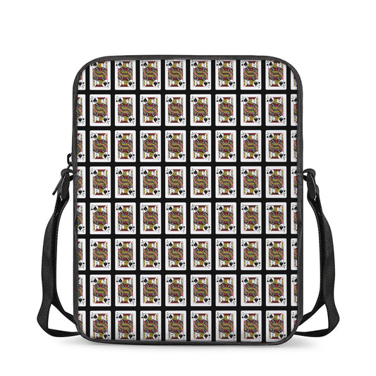 Jack Of Spades Pattern Print Rectangular Crossbody Bag