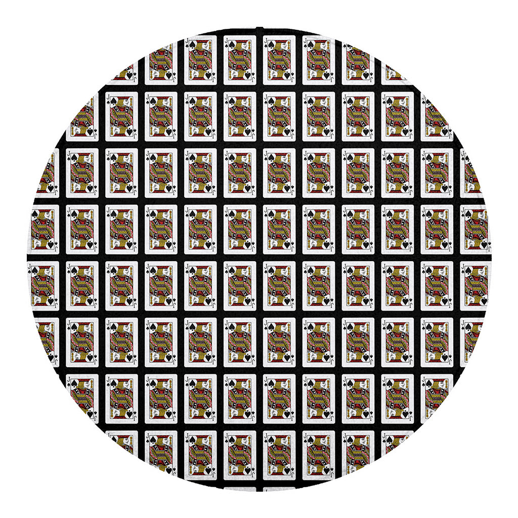 Jack Of Spades Pattern Print Round Blanket