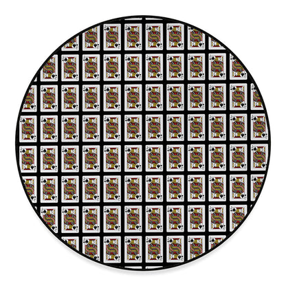 Jack Of Spades Pattern Print Round Floor Mat