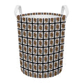 Jack Of Spades Pattern Print Round Laundry Basket
