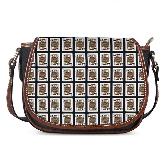 Jack Of Spades Pattern Print Saddle Bag