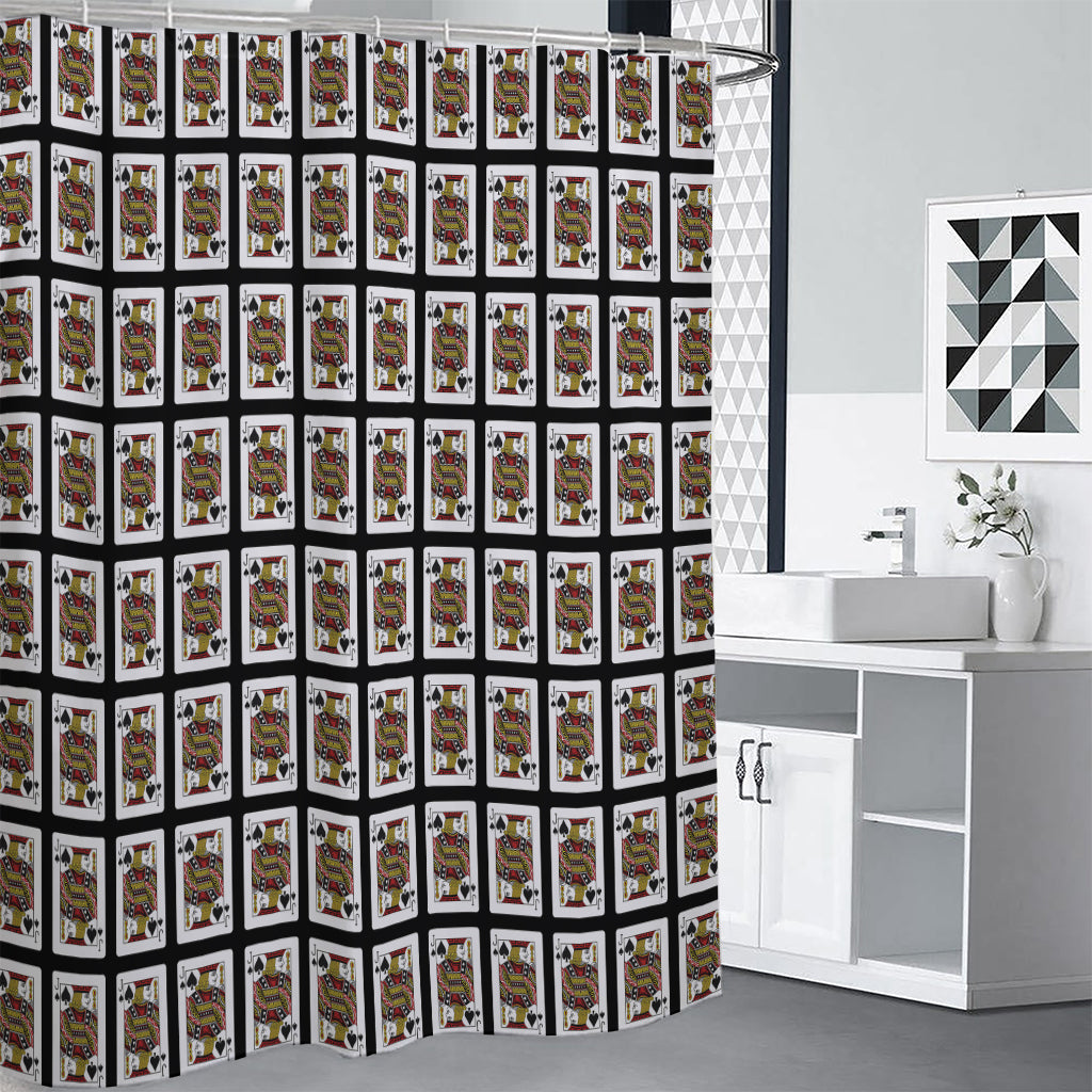 Jack Of Spades Pattern Print Shower Curtain