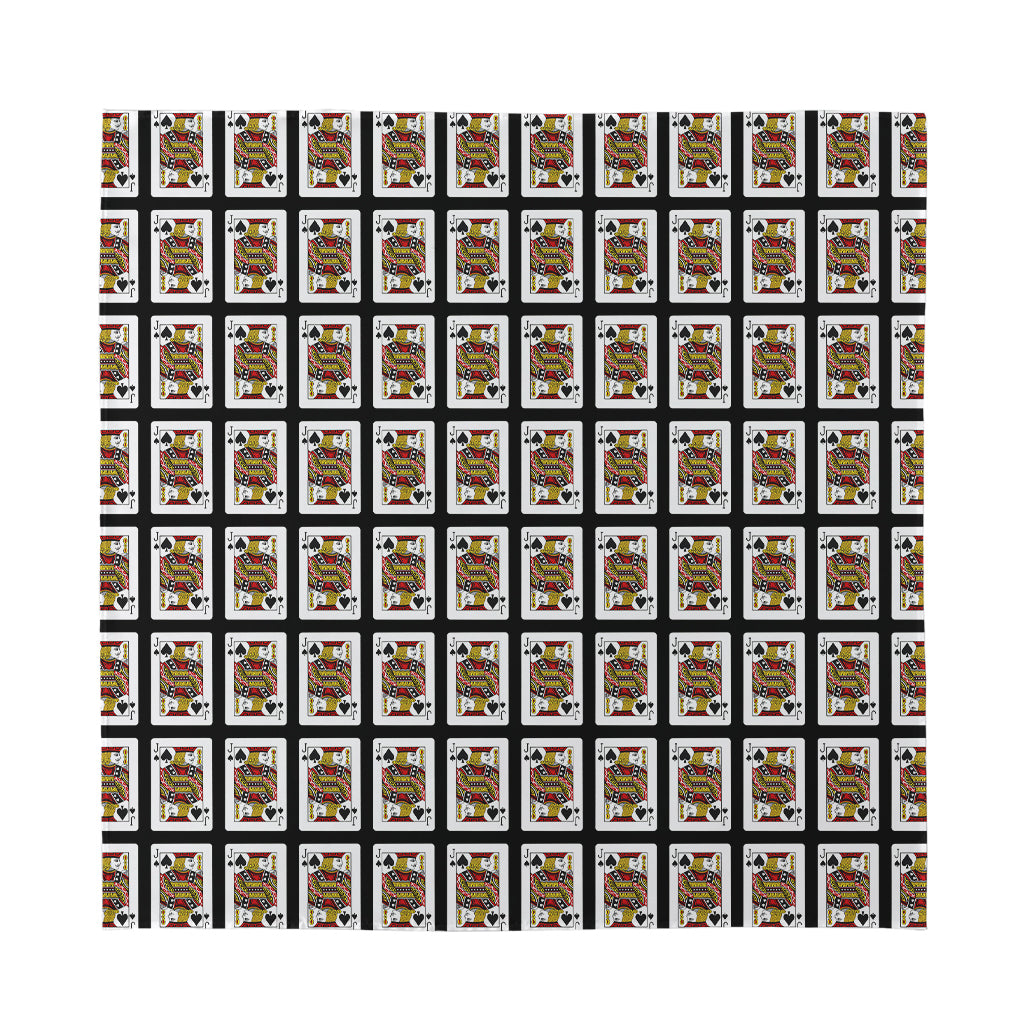 Jack Of Spades Pattern Print Silk Bandana