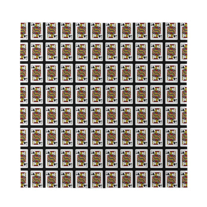 Jack Of Spades Pattern Print Silk Bandana
