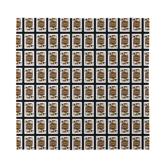 Jack Of Spades Pattern Print Silk Bandana