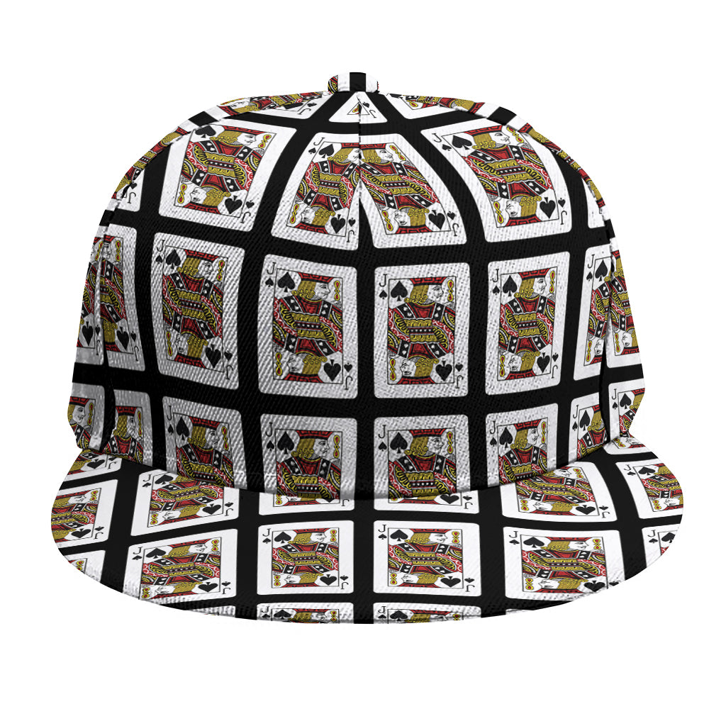 Jack Of Spades Pattern Print Snapback Cap
