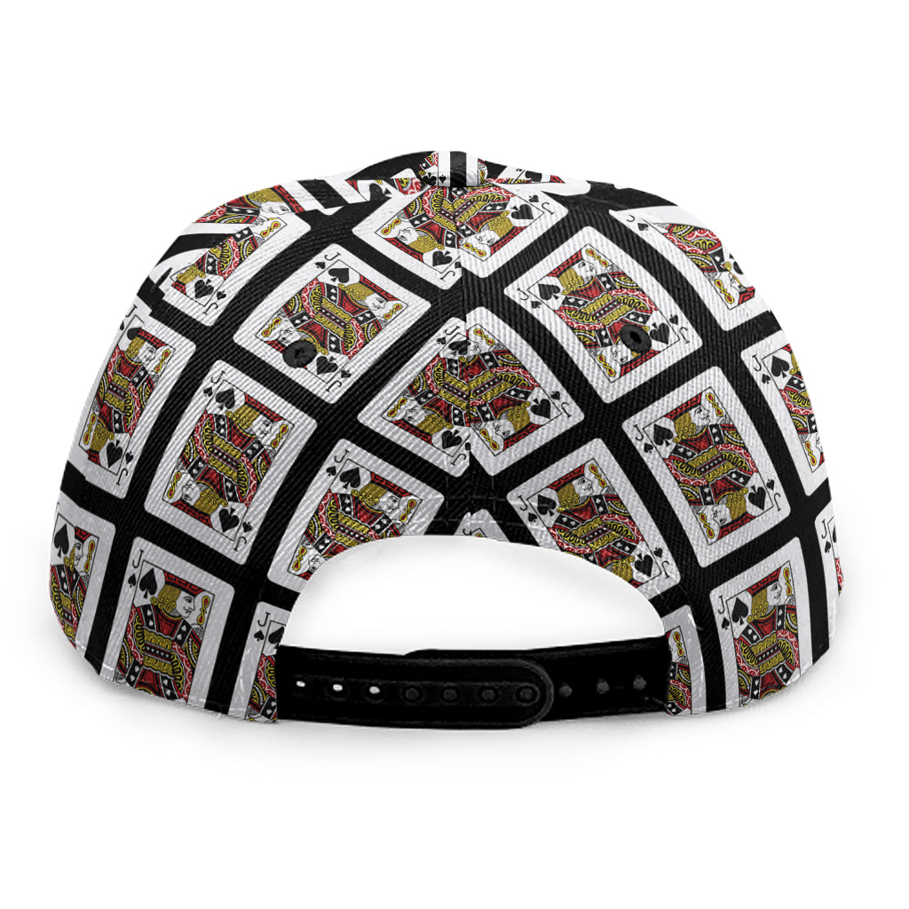 Jack Of Spades Pattern Print Snapback Cap
