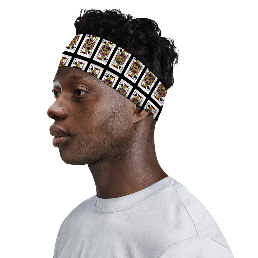 Jack Of Spades Pattern Print Sports Headband
