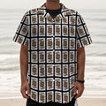 Jack Of Spades Pattern Print Textured Short Sleeve Shirt