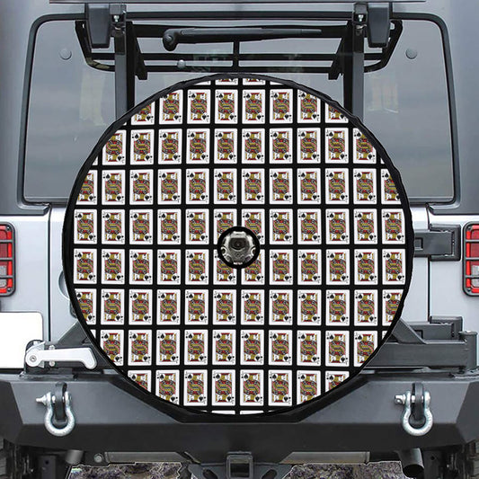 Jack Of Spades Pattern Print Tire Cover With Camera Hole