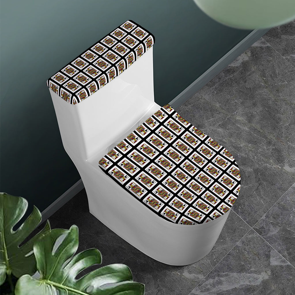 Jack Of Spades Pattern Print Toilet Lid And Tank Cover Set