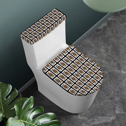 Jack Of Spades Pattern Print Toilet Lid And Tank Cover Set