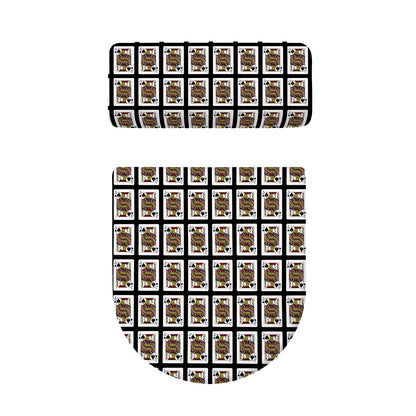 Jack Of Spades Pattern Print Toilet Lid And Tank Cover Set