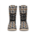 Jack Of Spades Pattern Print Winter Boots