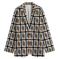 Jack Of Spades Pattern Print Women's Cotton Blazer