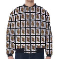 Jack Of Spades Pattern Print Zip Sleeve Bomber Jacket