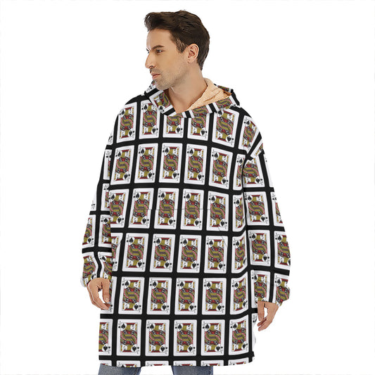 Jack Of Spades Playing Card Pattern Print Hoodie Blanket