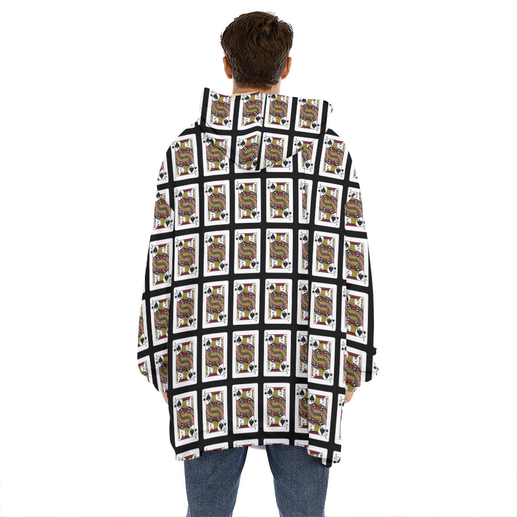 Jack Of Spades Playing Card Pattern Print Hoodie Blanket