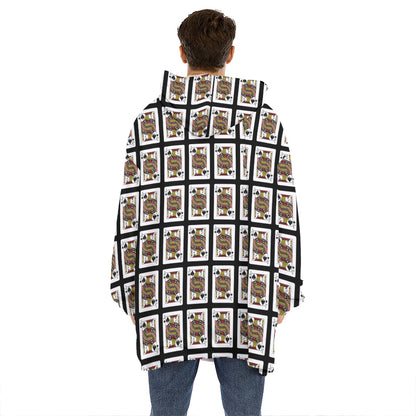 Jack Of Spades Playing Card Pattern Print Hoodie Blanket