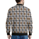 Jack Of Spades Playing Card Pattern Print Men's Bomber Jacket