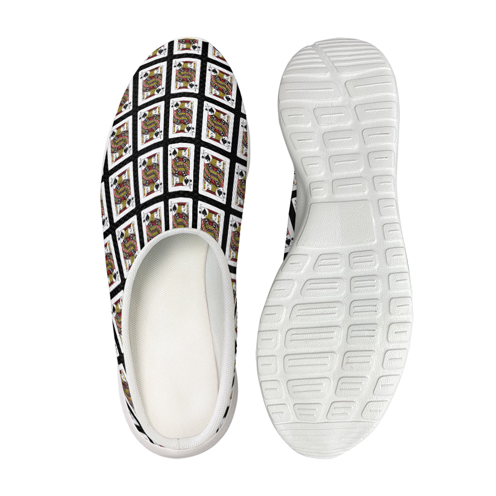 Jack Of Spades Playing Card Pattern Print Mesh Casual Shoes