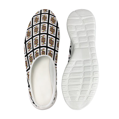 Jack Of Spades Playing Card Pattern Print Mesh Casual Shoes
