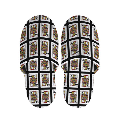 Jack Of Spades Playing Card Pattern Print Slippers