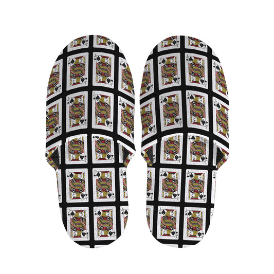Jack Of Spades Playing Card Pattern Print Slippers
