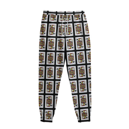 Jack Of Spades Playing Card Pattern Print Sweatpants