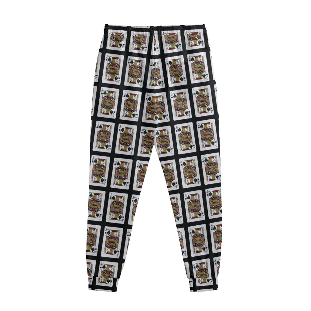 Jack Of Spades Playing Card Pattern Print Sweatpants