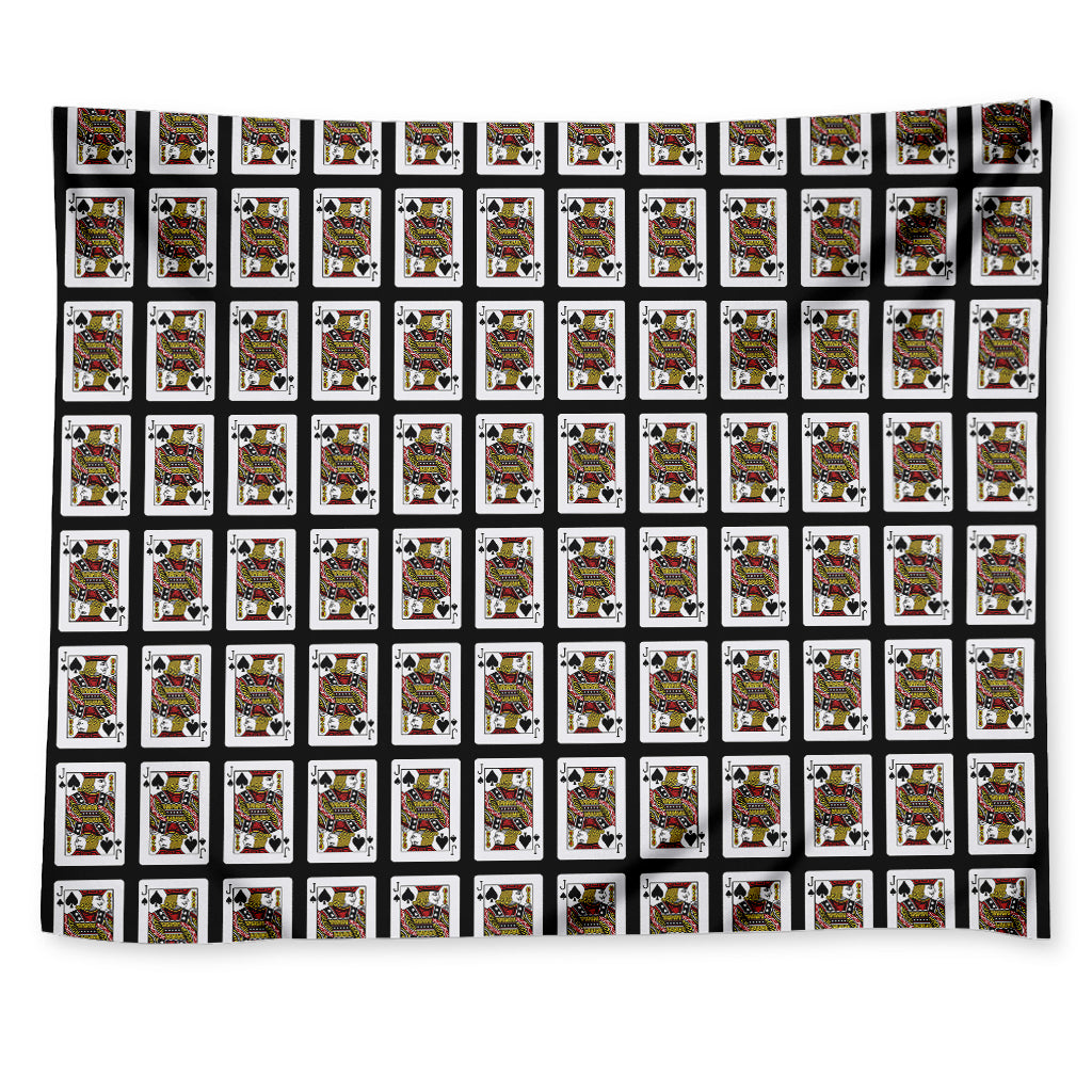 Jack Of Spades Playing Card Pattern Print Tapestry