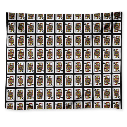 Jack Of Spades Playing Card Pattern Print Tapestry