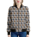 Jack Of Spades Pattern Print Women's Bomber Jacket