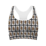 Jack Of Spades Playing Card Pattern Print Women's Sports Bra
