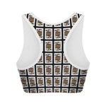 Jack Of Spades Playing Card Pattern Print Women's Sports Bra