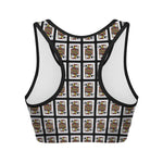 Jack Of Spades Playing Card Pattern Print Women's Sports Bra