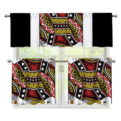 Jack Of Spades Playing Card Print 3 Piece Kitchen Curtains