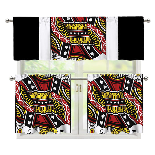 Jack Of Spades Playing Card Print 3 Piece Kitchen Curtains
