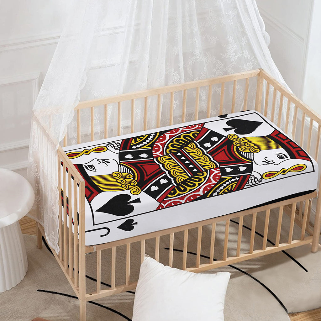 Jack Of Spades Playing Card Print Baby Crib Sheet