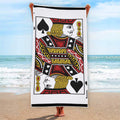 Jack Of Spades Playing Card Print Beach Towel