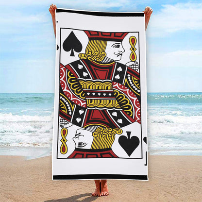 Jack Of Spades Playing Card Print Beach Towel