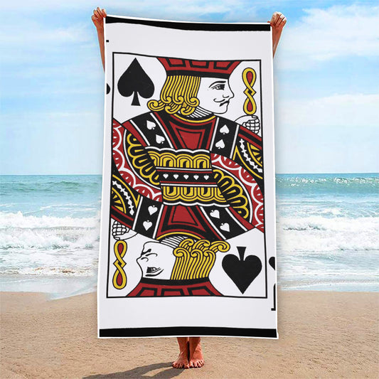 Jack Of Spades Playing Card Print Beach Towel