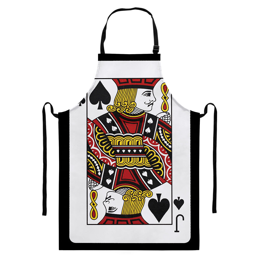 Jack Of Spades Playing Card Print Bib Apron With Pocket