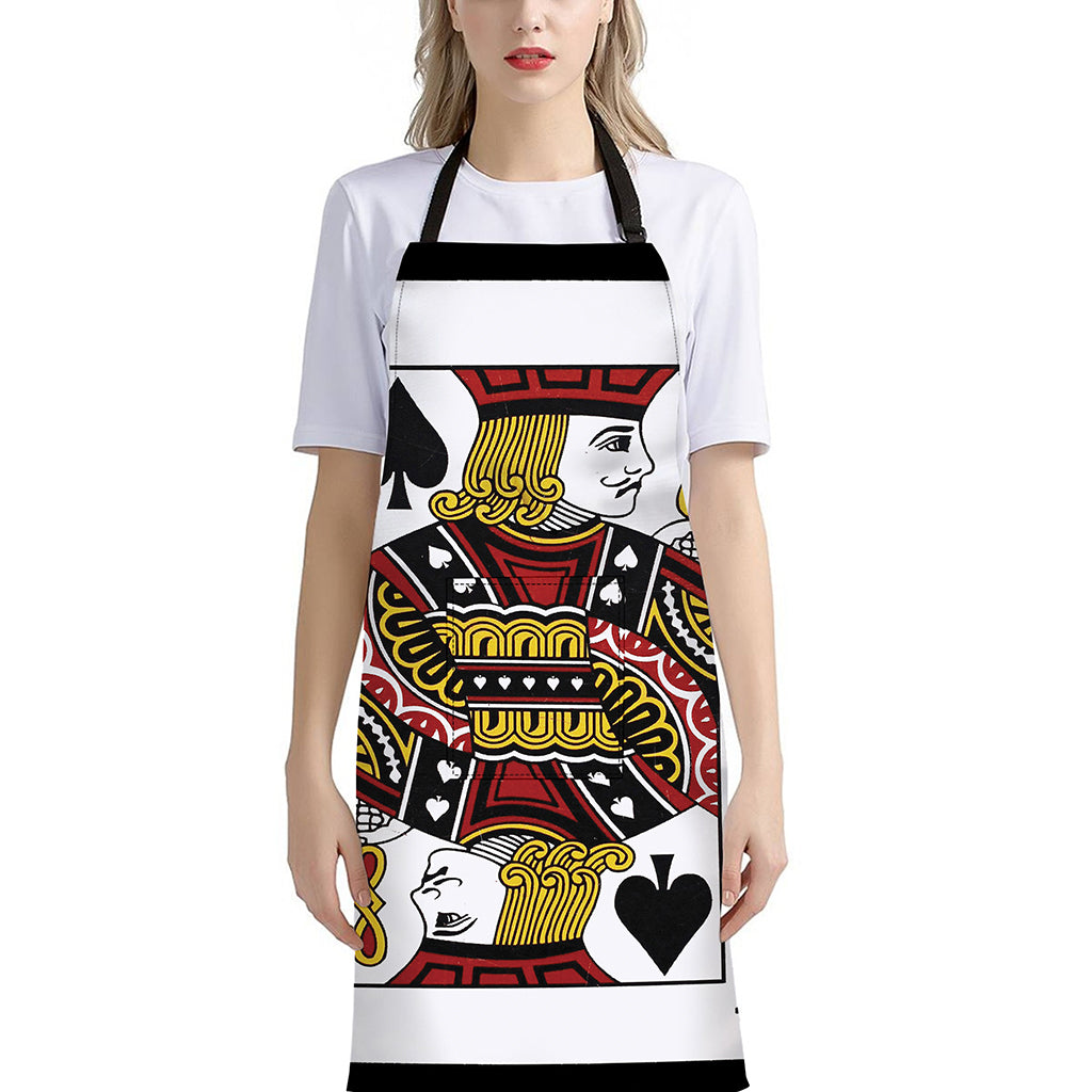 Jack Of Spades Playing Card Print Bib Apron With Pocket