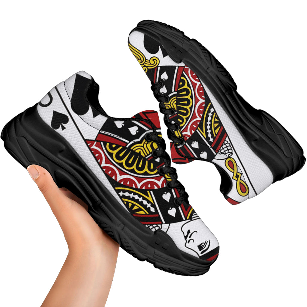 Jack Of Spades Playing Card Print Black Chunky Shoes