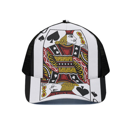 Jack Of Spades Playing Card Print Black Mesh Trucker Cap