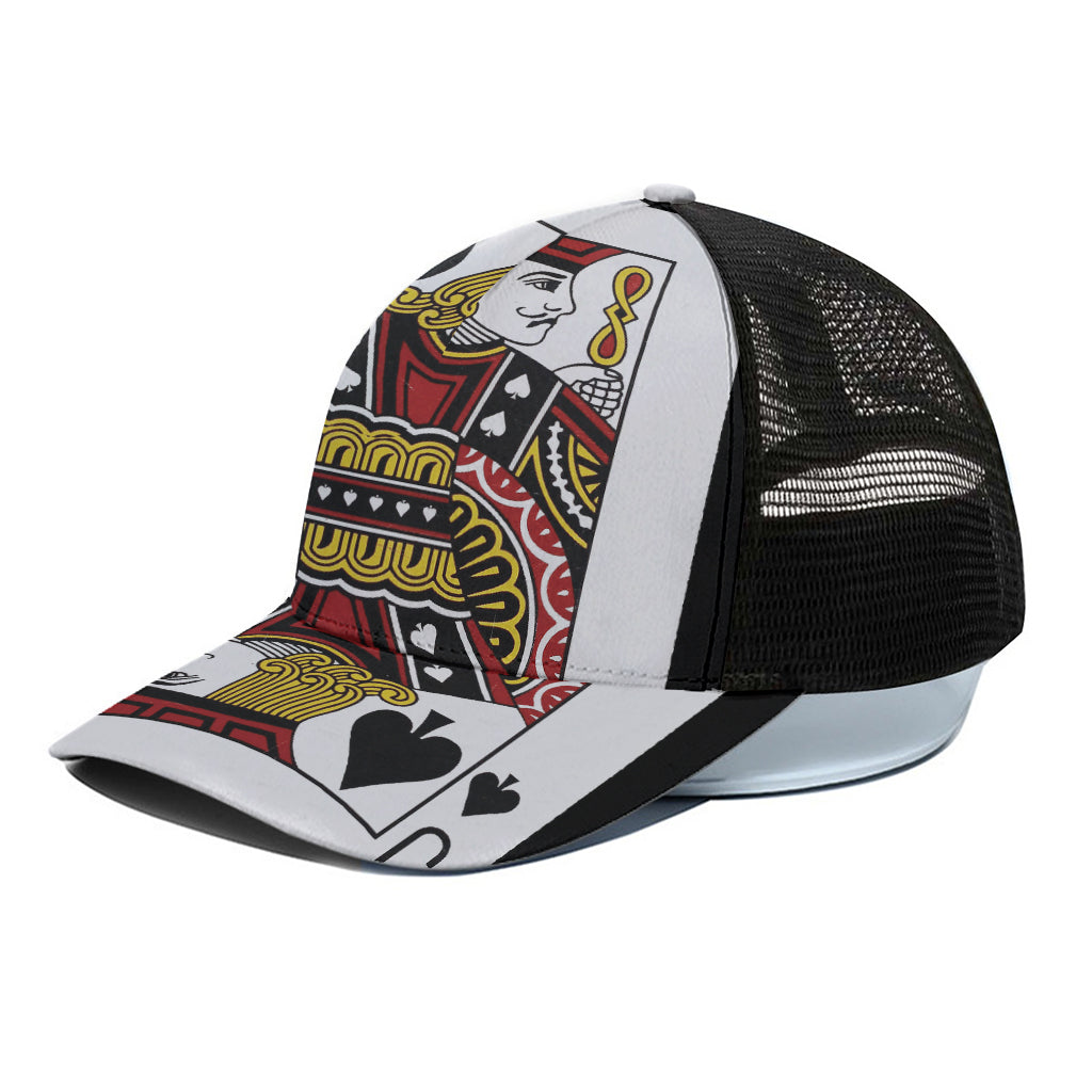 Jack Of Spades Playing Card Print Black Mesh Trucker Cap