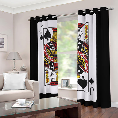 Jack Of Spades Playing Card Print Blackout Grommet Curtains